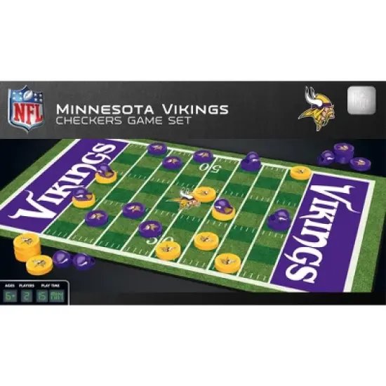MasterPieces Officially licensed NFL Minnesota Vikings Checkers Board Game for Families and Kids ages 6 and Up image {1}