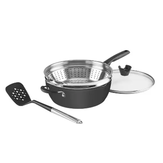Cuisinart Preferred Pan 4pc Cookware Set Matte Black: Nonstick Ceramic, Dishwasher-Safe, Induction Compatible, Lifetime Warranty image {3}