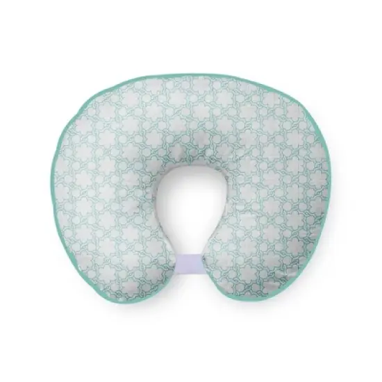 Bacati - 3 pc Petals/Floral Aqua Muslin Hugster Feeding & Infant Support Nursing Pillow with 2 removable zippered covers image {1}