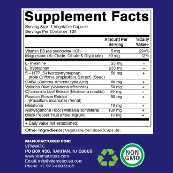 Advanced Sleep Aid with Melatonin - 120 Vegetable Capsules image {1}