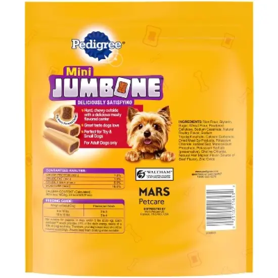 Pedigree JUMBONE Real Beef Flavor Mini Dental Dog Treats - 21oz image {1}
