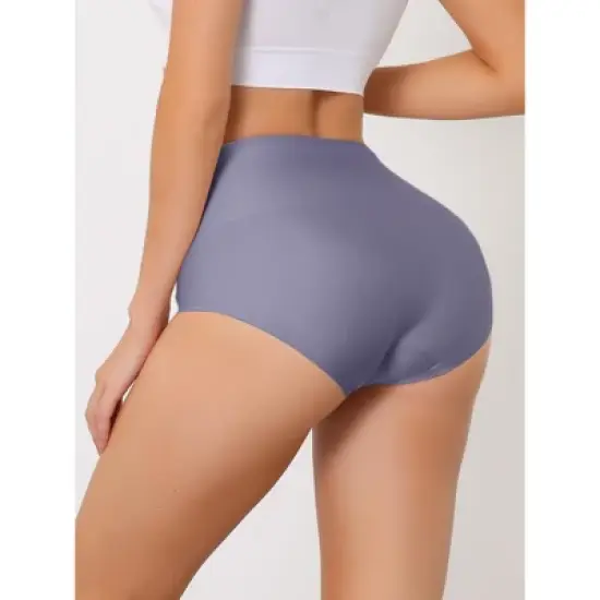 Allegra K Women's Tummy Control Unlined High-Waisted Breathable Hipster Underwear image {1}