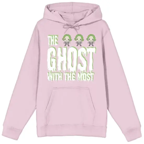 Beetlejuice "The Ghost With the Most" Men's Cradle Pink Graphic Hoodie image {7}
