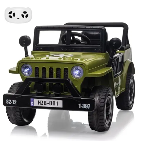 12V Kids Ride On Truck Car with Remote Control, Spring Suspension, Various Speeds, LED Lights, Music, and Safety Belt, Electric Ride On Car Toys image {2}