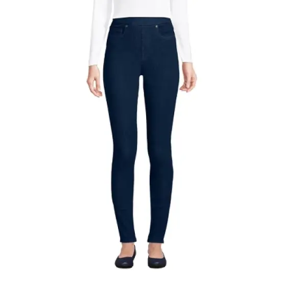 Lands' End Lands' End Women's Elastic Waist Pull On Skinny Legging Jeans - Blue image {3}