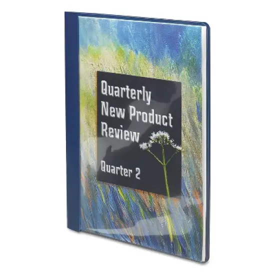 Smead Poly Report Cover Tang Clip Letter 1/2" Capacity Clear/Dark Blue 25/Box 87455 image {1}