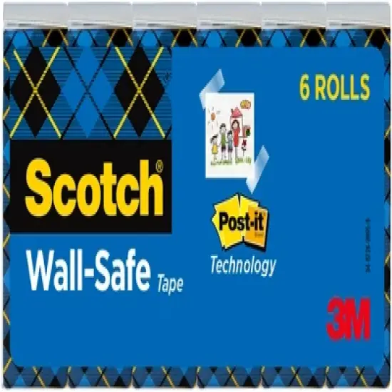 Scotch Wall Safe Tape, 0.75 x 800 Inches, Pack of 6 image {1}
