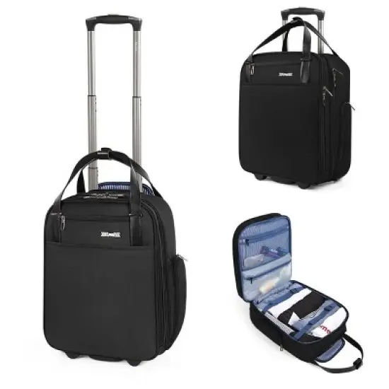 NEW YORK XPRESS XJ-5011 Underseat Soft Carry On Luggage, Rolling Wheels, Lightweight Travel Bag, 16" image {2}