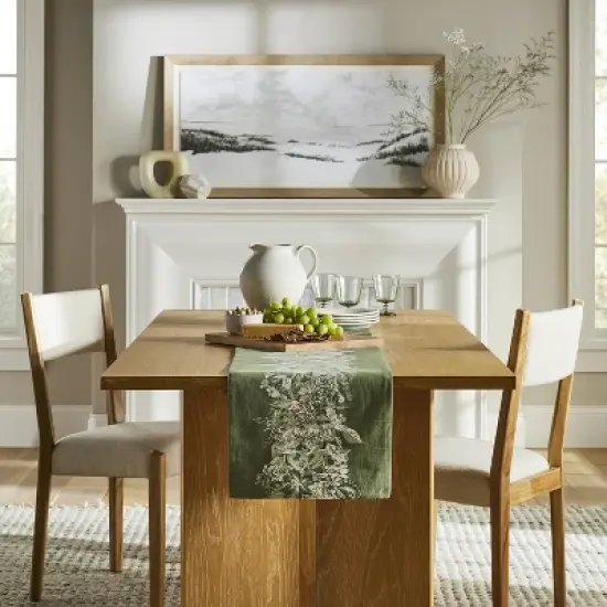 14"x72" Floral Table Runner - Threshold&trade; designed with Studio McGee: Modern Cotton Botanical Table Linens, Spring Decor image {1}