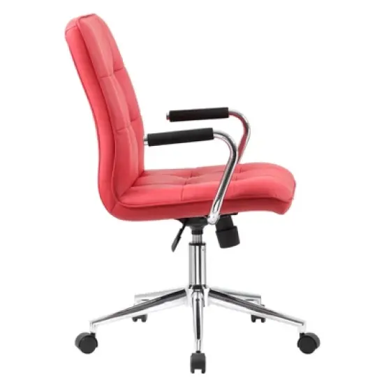 Modern Office Chair with Chrome Arms Red - Boss Office Products image {3}