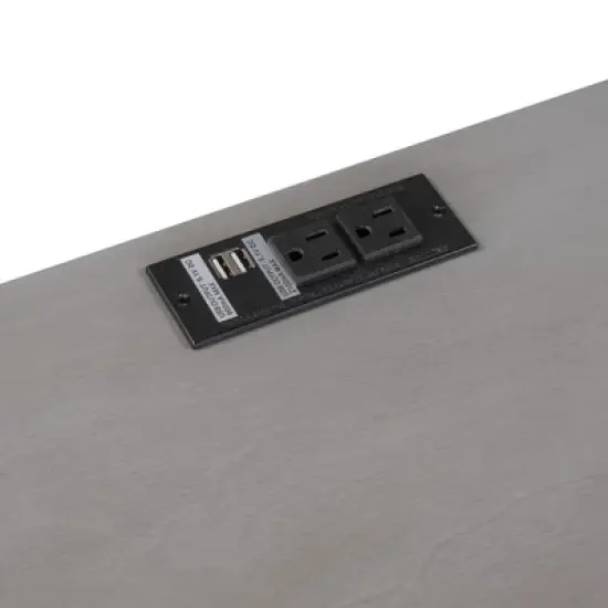 Nightstand with USB Charging Port, Cabinet with Two Built-in Shelves and One Open Storage - ModernLuxe image {11}