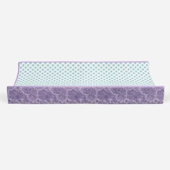 Bacati - Isabella Paisley Lilac Leaves Changing Pad Cover image {4}