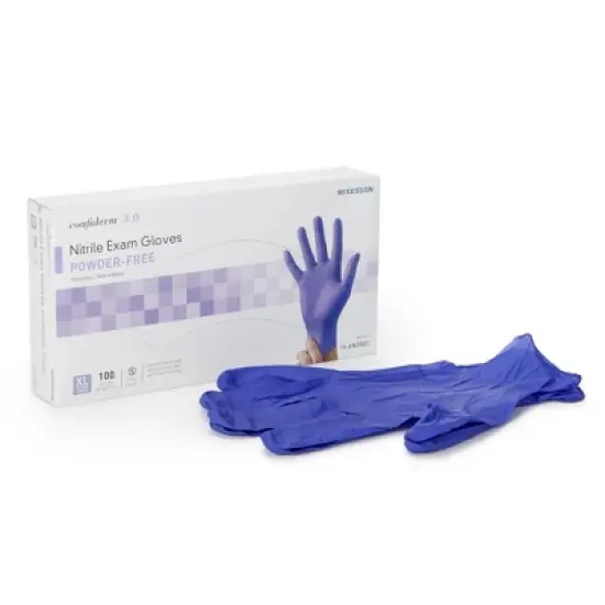 3.0 Confiderm McKesson Nitrile Exam Glove Blue Textured Fingertips image {7}