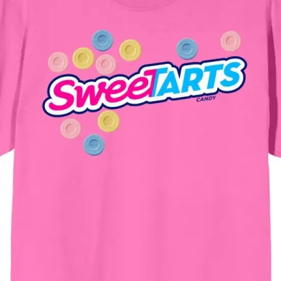 SweeTARTS Logo Crew Neck Short Sleeve Neon Pink Men's T-shirt image {1}