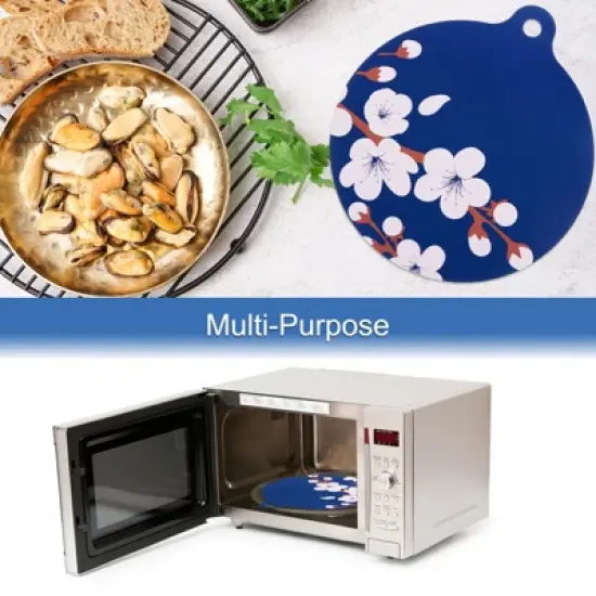 Unique Bargains Non-Slip Multifunctional Silicone Mats for Induction with Handle 2 Pcs image {4}