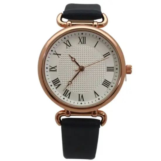 Olivia Pratt Faux Leather Small Roman Numeral Minimalist Women Watch image {4}