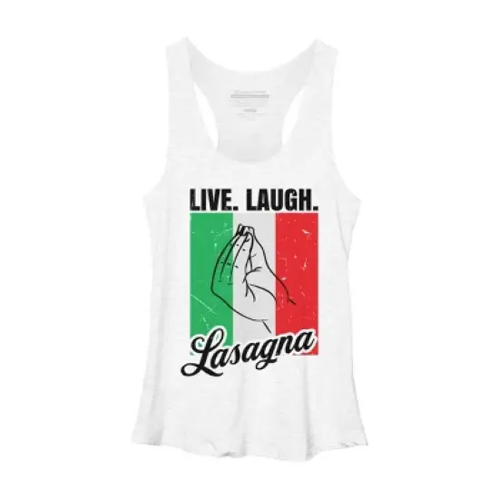 Design By Humans Live Laugh Lasagna Funny Italian Lover By Racerback Tank Top image {5}