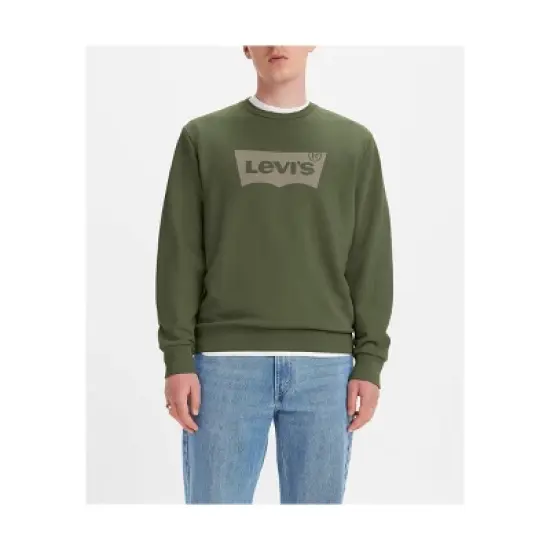 Levi's&reg; Men's Casual Fit Batwing Logo Pullover Sweatshirt - Dark Olive Green image {2}