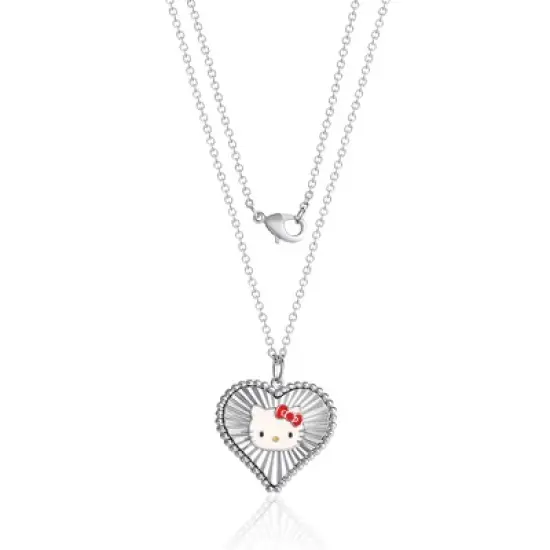 Sanrio Hello Kitty Womens Starburst Heart Necklace, 18'' - Authentic Officially Licensed image {3}