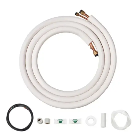 VEVOR 16FT Mini Split Line Set, 3/8" & 5/8" O.D Copper Pipes Tubing and Triple-Layer Insulation, for Air Conditioning, Black image {8}