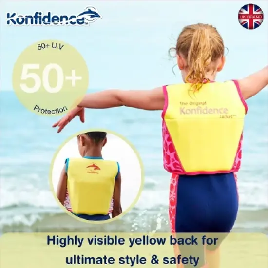 Konfidence Learn to Swim Buoyancy Jacket with Removable Support Strap in Hamptons Navy Stripe image {3}
