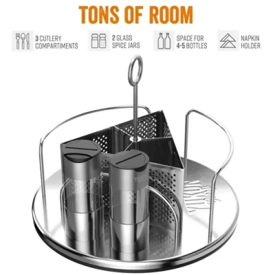 Yukon Glory Rotating Condiment Caddy, Silver image {4}