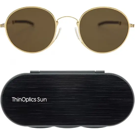 ThinOptics Palo Alto Round Sunglasses with Aluminum Case image {5}