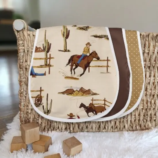 Sweet Jojo Designs Boy Baby Burp Cloths Wild West Collection 3pc image {2}