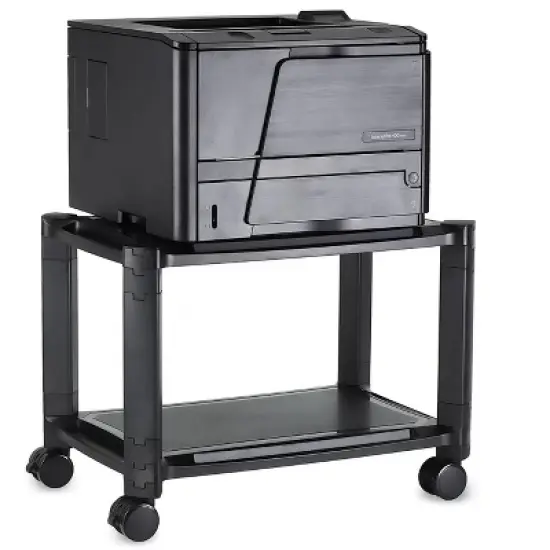 Mount-It! Under Desk Printer Stand with Wheels | Rolling Printer Cart | Height Adjustable Stacked Office Machine Cart w/ Paper Storage Tray image {1}