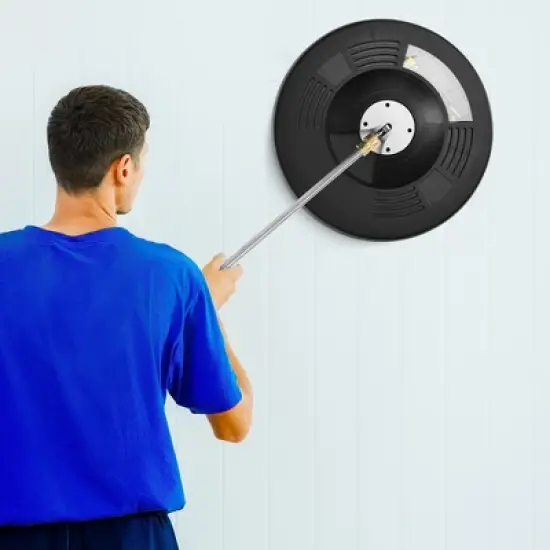 Costway 16'' Pressure Washer Surface Cleaner Attachment w/ 2 Extension Wand image {1}