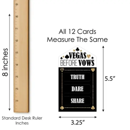 Big Dot of Happiness Vegas Before Vows - Las Vegas Bridal Shower or Bachelorette Party Game Pickle Cards - Truth, Dare, Share Pull Tabs - Set of 12 image {4}