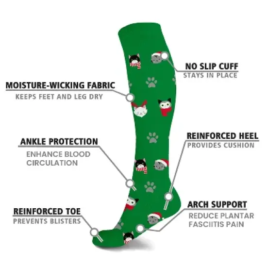 Copper Zone Christmas Fun Knee High Compression Socks Great Stocking Stuffer - 3 Pair Pack image {2}