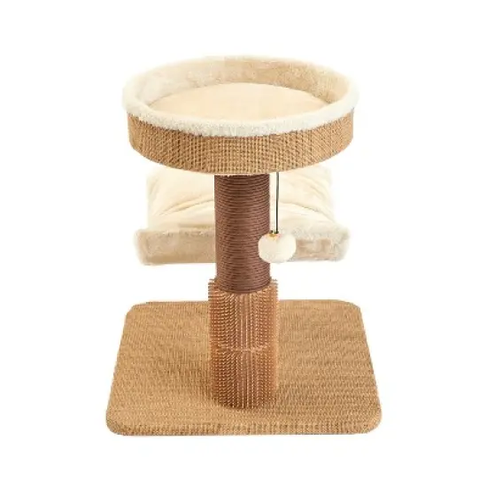 Two by Two Marquette - Beige Scratching Post Cat Furniture - 21.9 in. Tall image {5}