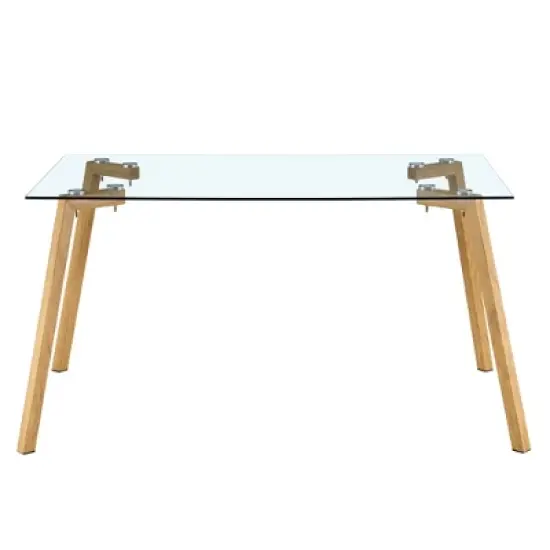 Modern Minimalist Rectangular Glass Dining Table For 4-6 People, Transparent - ModernLuxe image {5}