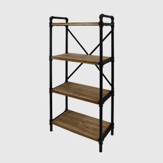 Greenwood Industrial Iron Four Shelf Bookcase - Christopher Knight Home image {5}