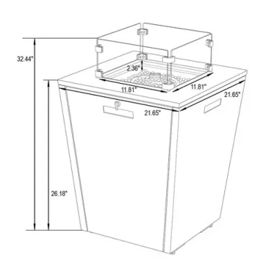 LeisureMod Marlin Modern Outdoor Patio Chaise Lounge Chair in White Aluminum Frame with Square Fire Pit Side Table image {8}