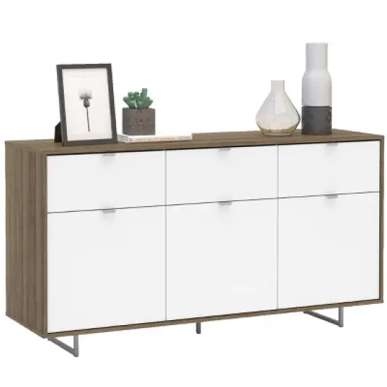 Montana 58 Inch Sideboard - Walnut and White - Polifurniture image {2}