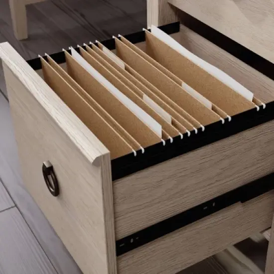 East Adara Single Pedestal Desk - Sauder: Home Office, File Drawer, MDF Construction image {5}
