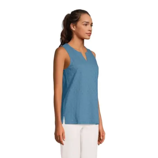 Lands' End Women's Knit Eyelet Tank image {2}