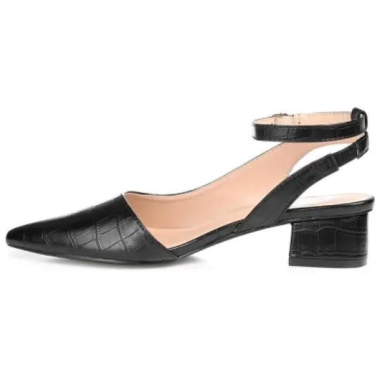 Journee Collection Womens Keefa Pointed Toe Low Block Heel Pumps image {1}