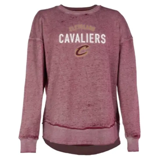 NBA Cleveland Cavaliers Women's Burnout Crew Neck Fleece Sweatshirt image {4}