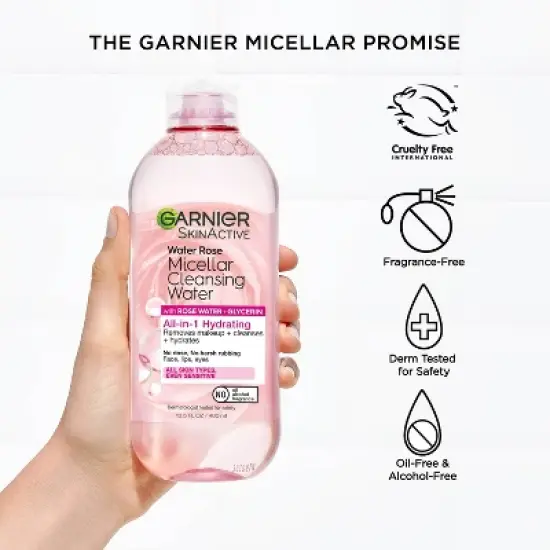 Garnier Micellar Water with Rose Water and Glycerin Hydrating Makeup Remover image {4}