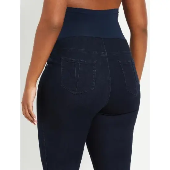 Indigo Blue Plus Size Secret Fit Belly Super Stretch Skinny Maternity Jeans | Motherhood Maternity image {4}