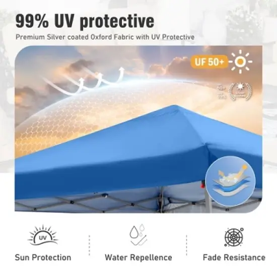 Captiva Designs 12&rsquo; x 12&rsquo; Slant Leg UV Block Sun Shade Canopy with Hardware Kits - Perfect for Outdoor Events image {2}