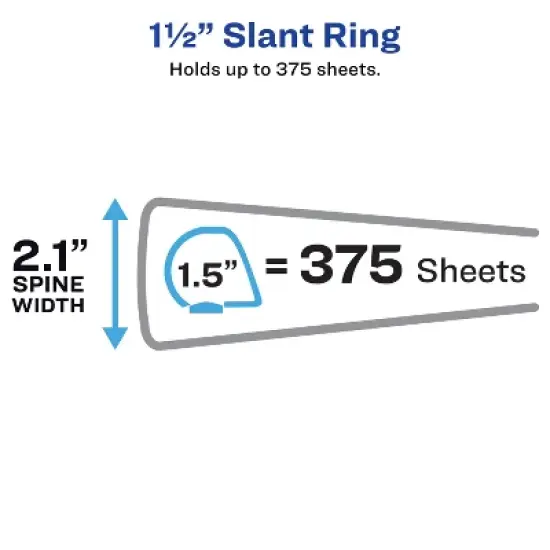 Avery Nonstick Heavy-Duty View Binder, 1.5" One Touch Slant Rings, 1 Light Blue Binder (05401) image {1}