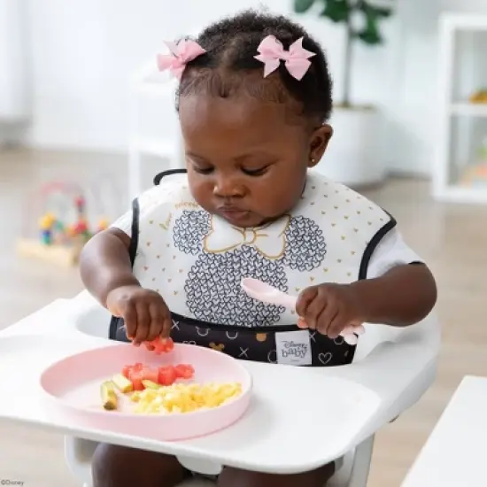 Bumkins 2pc Minnie Mouse Feeding Set - Salmon Pink image {5}