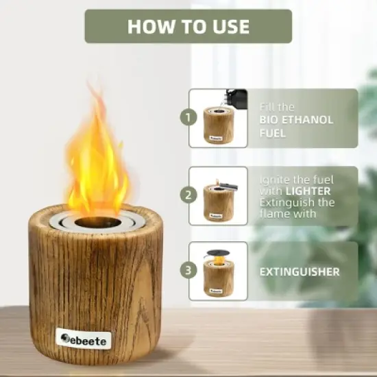Portable Mini Tabletop Ethanol Fire Pit, Indoor/Outdoor Smokeless Fireplace image {2}