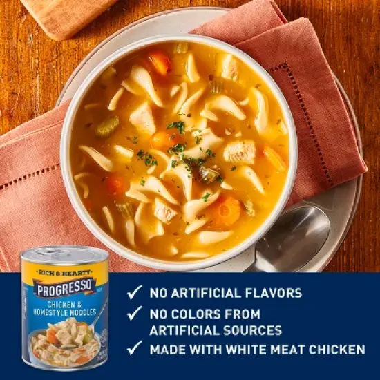 Progresso Rich & Hearty Chicken & Homestyle Noodle Soup - 19oz image {2}