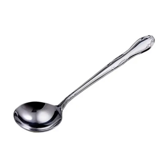 Winco Gravy and Soup Ladle, Stainless Steel, 7" - Pack of 12 image {1}