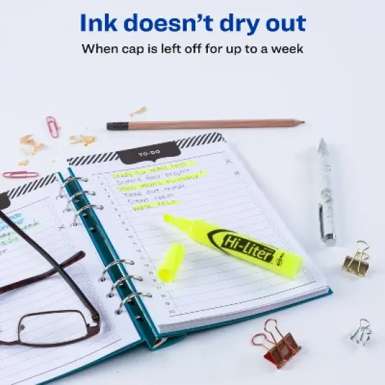 Avery Hi-Liter Value Pack Desk-Style Highlighters, Smear Safe Ink, 200 Fluorescent Yellow Highlighters (24130) image {4}